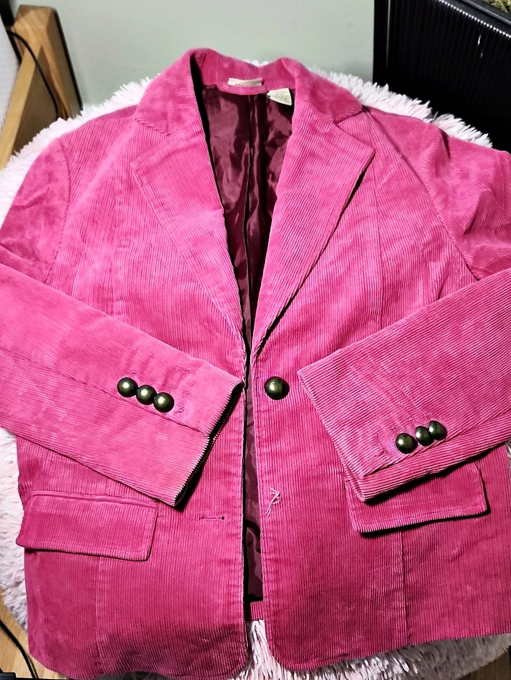 Ruff Hewn Pink Corduroy Blazer Size Large
